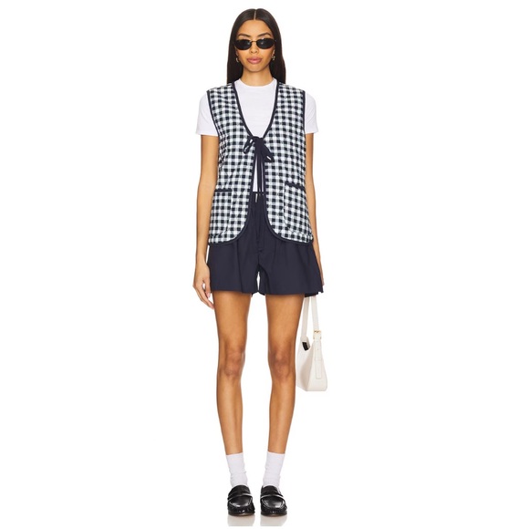 Free People Claudine Gingham Tie-Front Vest, NEW - Picture 13 of 15